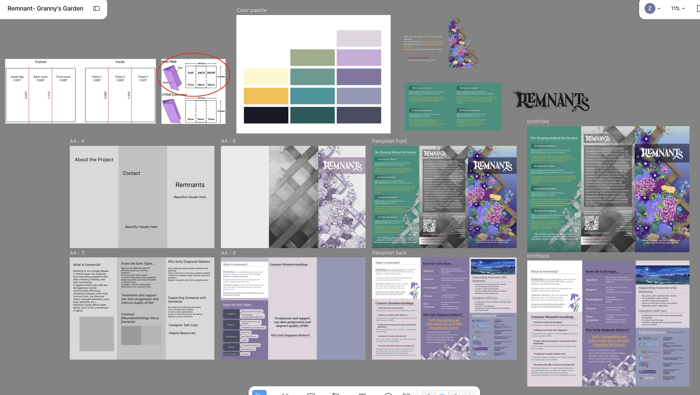 Remnants Figma pamphlet information handout design process
